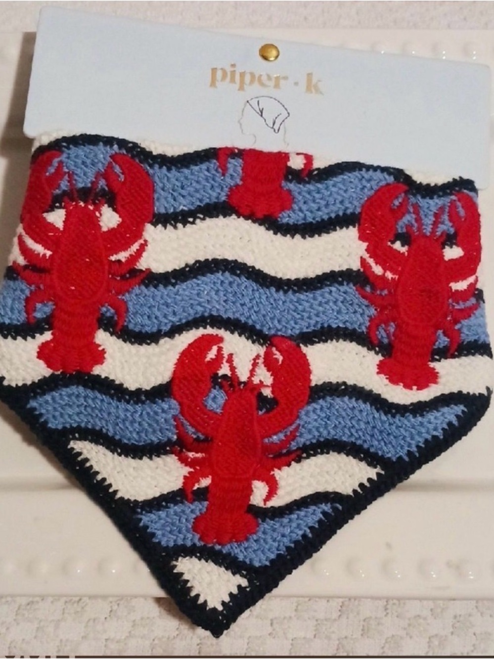 Piper K Blue & Red Lobster Headscarf - Women Accessories - Picture 2 of 2